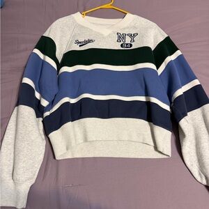 Abercrombie & Fitch Women's Striped Sweater - Blue, Green, Gray